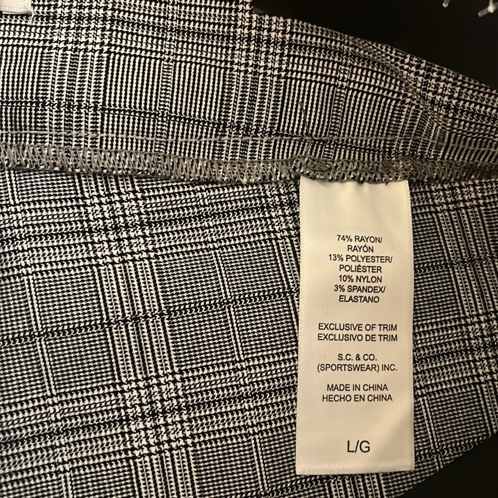 SC CO Plaid Tummy Control Super Stretch Pull on Pants Size L - Picture 9 of 12